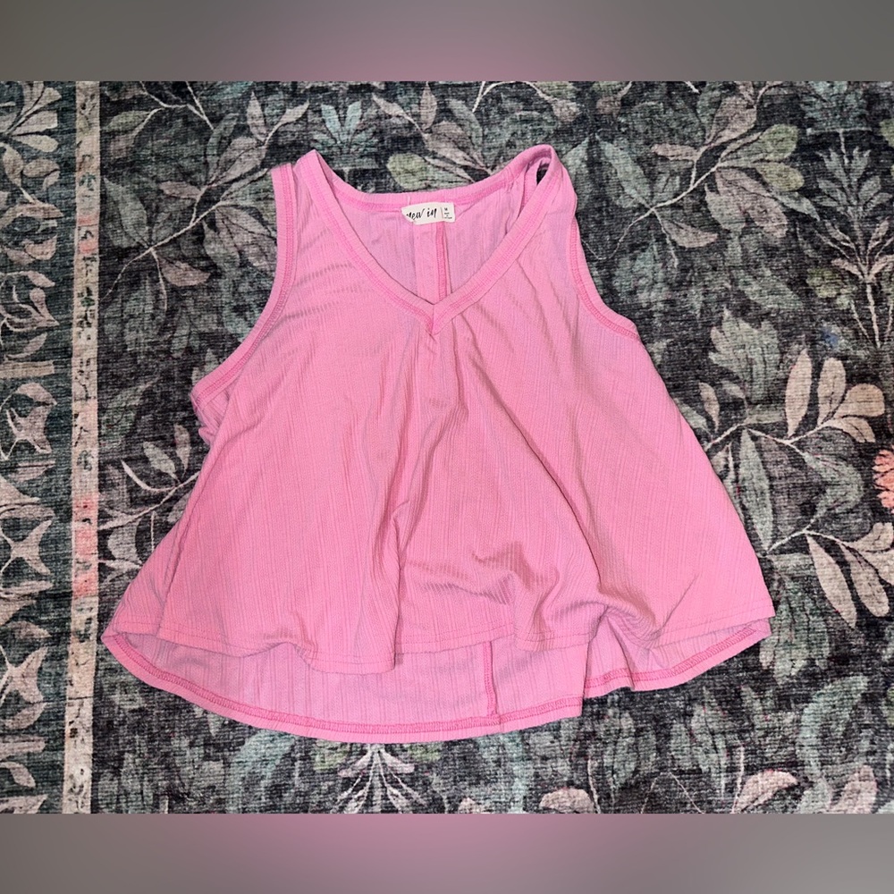 New In Pink Flowy Tank Top